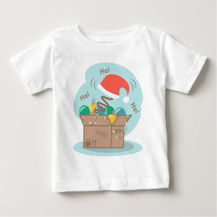 Camiseta De Bebé Caja de artesanías con decoración de Navidades y s