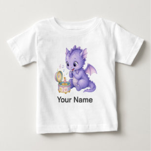 Camiseta De Bebé Caja de música personalizada de dragón de bebé mor