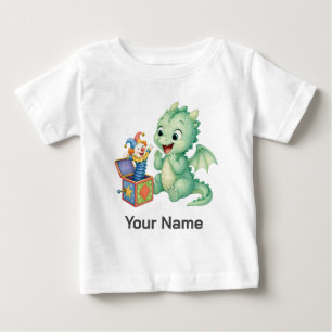 Camiseta De Bebé Caja de sorpresa personalizada del dragón verde be