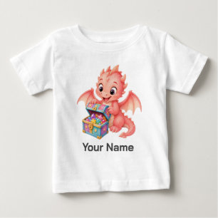 Camiseta De Bebé Caja del Tesoro del Dragón Bebé Lindo Personalizad