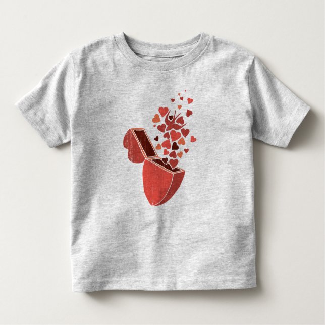 Camiseta De Bebé caja en forma de corazón (Anverso)