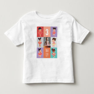 Camiseta De Bebé Cajas de Arte Pop Cartoon Ballet Cumpleaños 3 Foto