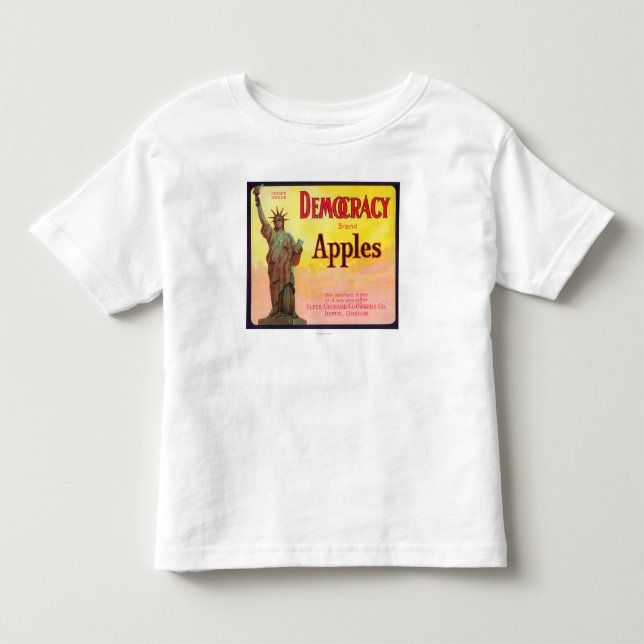 Camiseta De Bebé Cajón LabelDufur de Apple de la democracia, O (Anverso)