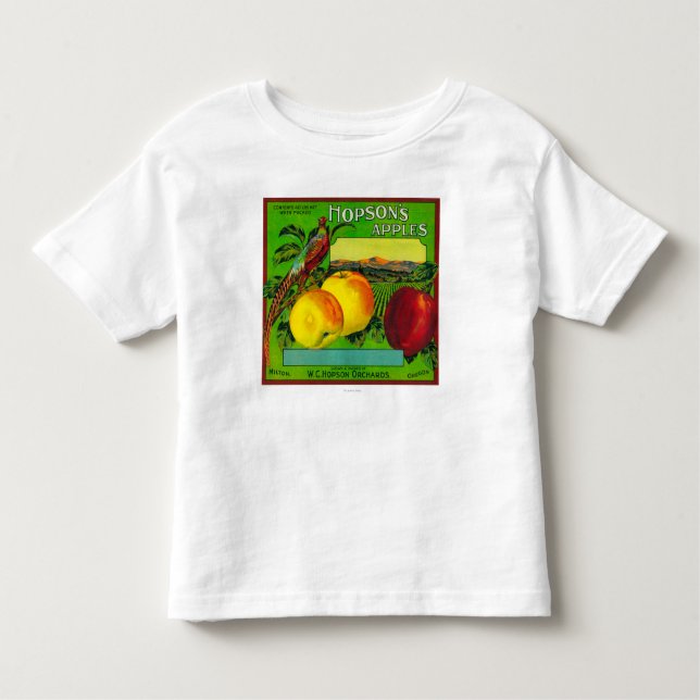 Camiseta De Bebé Cajón LabelMilton, WA de Apple de Hopson (Anverso)