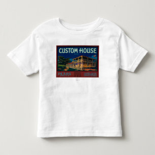 Camiseta De Bebé Cajón LabelMonterey, CA de la pera de aduanas