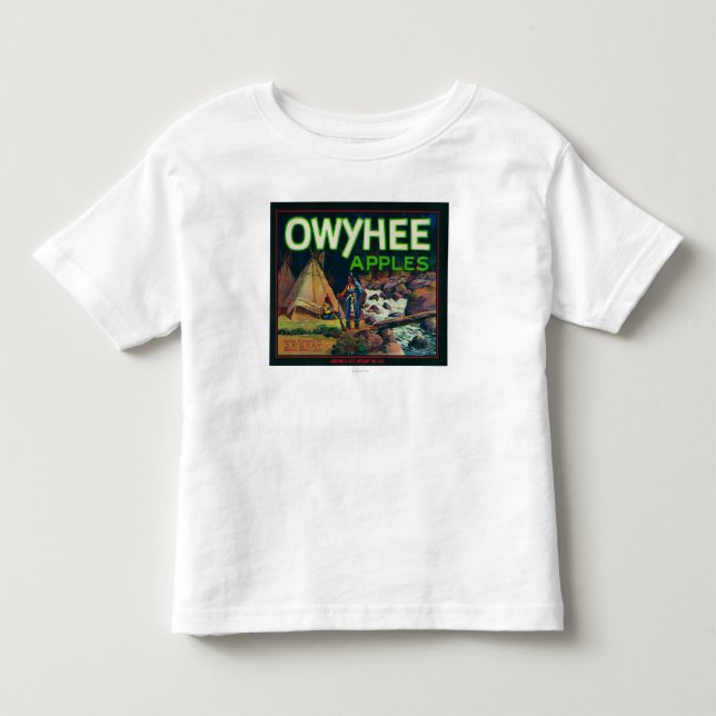 Camiseta De Bebé Cajón LabelNampa, identificación de Owyhee Apple (Anverso)