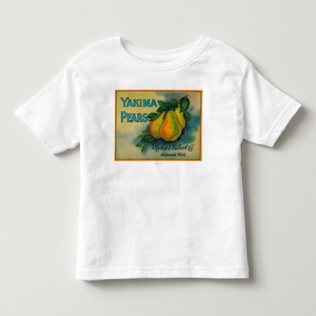 Camiseta De Bebé Cajón LabelToppenish, WA de las peras de Yakima (Anverso)