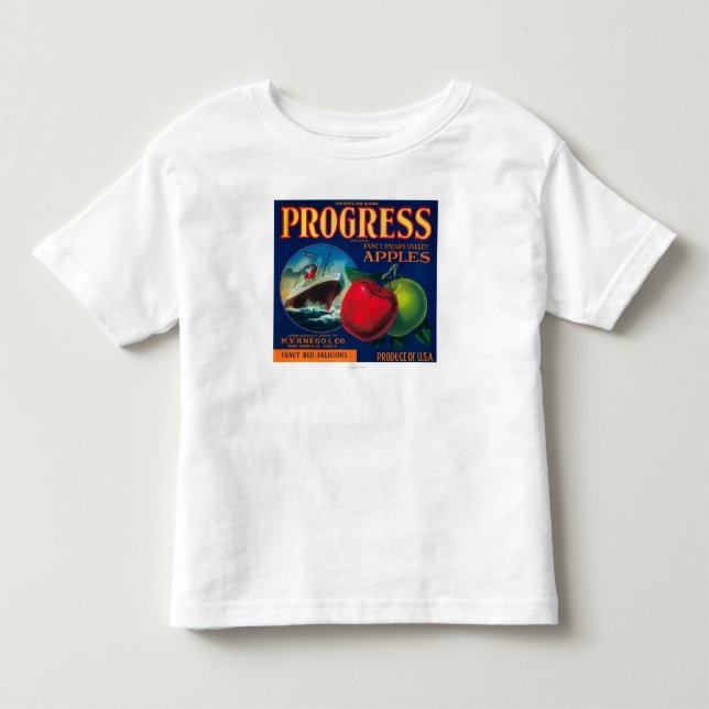 Camiseta De Bebé Cajón LabelWatsonville, CA de Apple del progreso (Anverso)