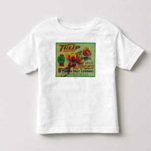 Camiseta De Bebé Cajón LabelYakima, WA de Apple del tulipán