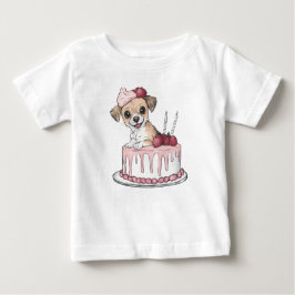 Camiseta De Bebé Cake Puppy Joy