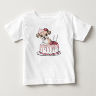 Camiseta De Bebé Cake Puppy Joy