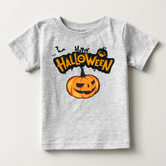 Camiseta De Bebé Calabaza alegre Halloween (Anverso)