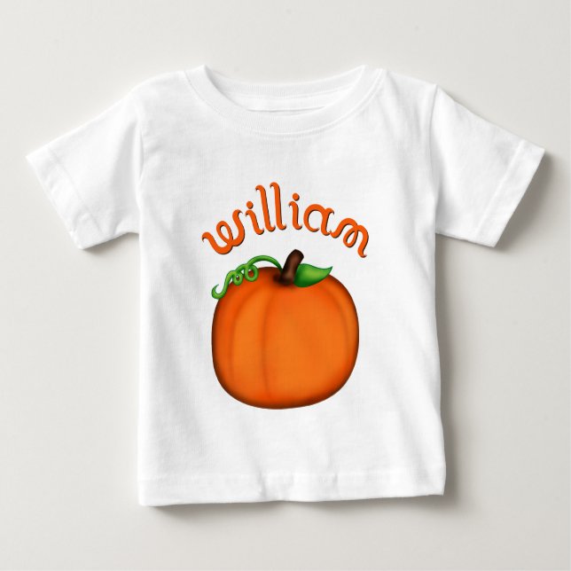 Camiseta De Bebé Calabaza anaranjada linda para Guillermo (Anverso)