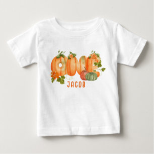 Camiseta De Bebé Calabaza Aquarela Adorable Cumpleaños 1 Calabazas 
