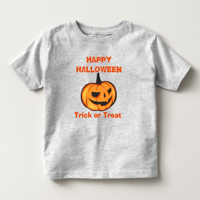 Camiseta De Bebé Calabaza asustada Feliz Halloween (Anverso)