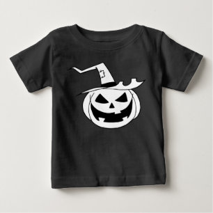 Camiseta De Bebé Calabaza blanca con Gorra Refrigerador negro Fleec