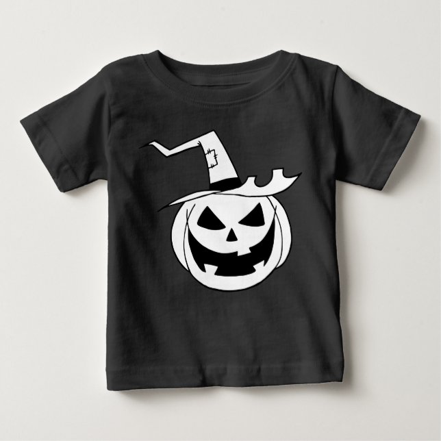 Camiseta De Bebé Calabaza blanca con Gorra Refrigerador negro Fleec (Anverso)