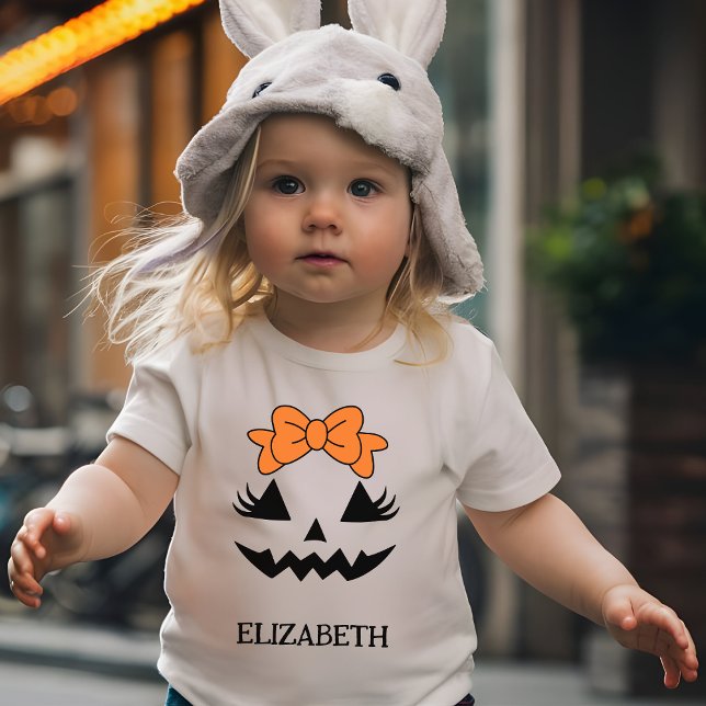 Camiseta De Bebé Calabaza Cara de burro Personalizado de Halloween  (Subido por el creador)