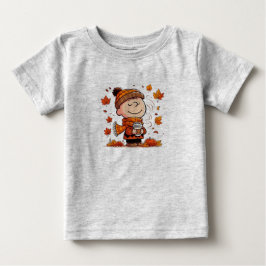 Camiseta De Bebé ​ Calabaza Cuta Linus Cae Pequeño Y Camiseta Bebé