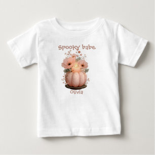 Camiseta De Bebé Calabaza de Babe espantada para Chicas
