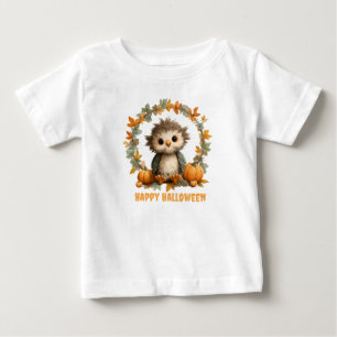 Camiseta De Bebé Calabaza de búho lindo Feliz diseño de Halloween