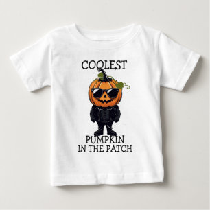 Camiseta De Bebé Calabaza de gafas negras de calabaza de Halloween 