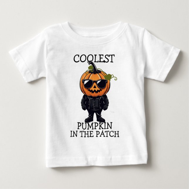 Camiseta De Bebé Calabaza de gafas negras de calabaza de Halloween  (Anverso)