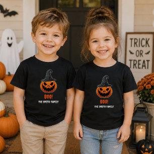 Camiseta De Bebé Calabaza de Halloween “¡BOO!” – Nombre Personaliza