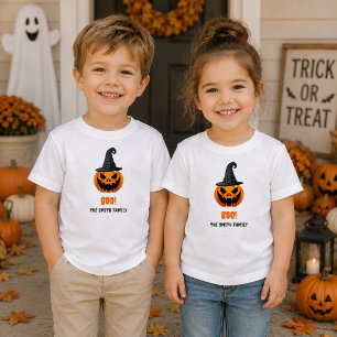 Camiseta De Bebé Calabaza de Halloween “¡BOO!” – Nombre Personaliza