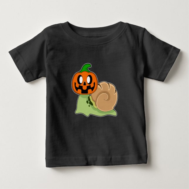 Camiseta De Bebé Calabaza de Halloween con caracol (Anverso)