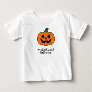 Camiseta De Bebé Calabaza de Halloween Niño Personalizado