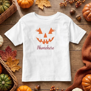 Camiseta De Bebé Calabaza de Jack O Lantern Personalizada Femenina 