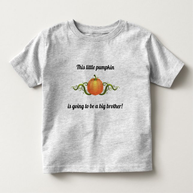 Camiseta De Bebé Calabaza editable va a ser un hermano mayor (Anverso)