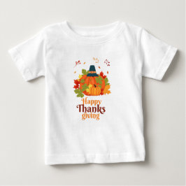 Camiseta De Bebé Calabaza feliz de Acción de Gracias con Gorras y h
