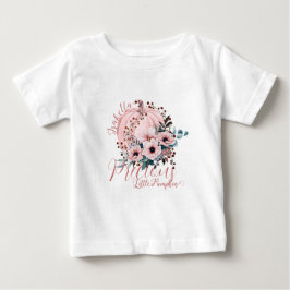 Camiseta De Bebé Calabaza Floral Adorable Otoño Bebé Niña Blanca