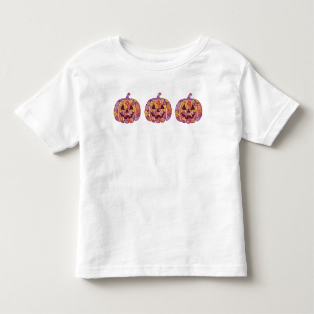 Camiseta De Bebé Calabaza floral de calabaza para niños pequeños (Anverso)