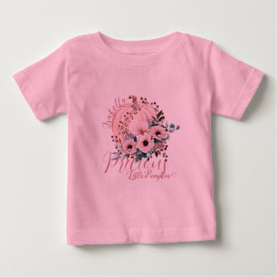 Camiseta De Bebé Calabaza Floral Rosa Adorable Bebé Otoño Niña