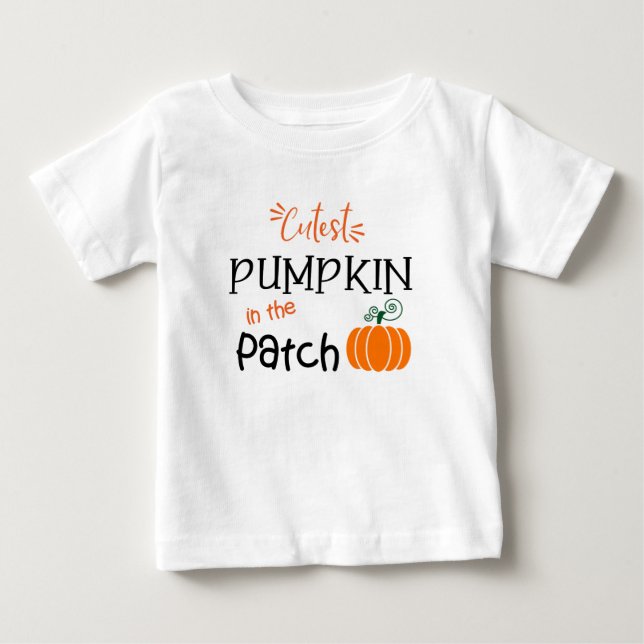 Camiseta De Bebé Calabaza más fina en la caída del parche (Anverso)