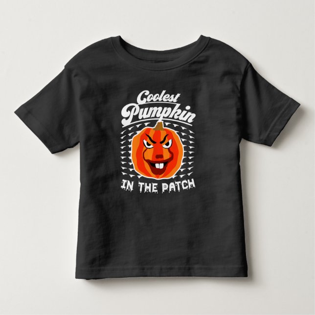 Camiseta De Bebé Calabaza más fría en el parche - Halloween diverti (Anverso)