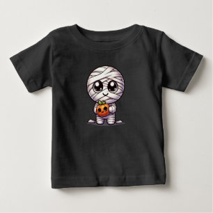 Camiseta De Bebé Calabaza/momia de Halloween