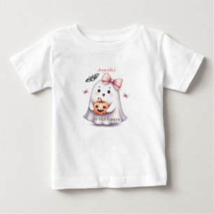 Camiseta De Bebé Calabaza Murciélago Fantasma Lindo Halloween