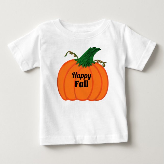 Camiseta De Bebé Calabaza Naranja de otoño feliz (Anverso)