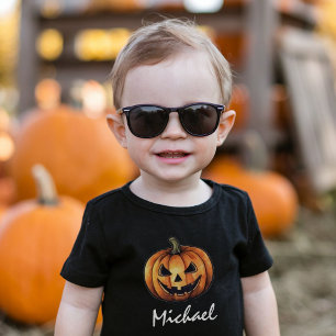 Camiseta De Bebé Calabaza Naranja Personalizada de Moda para Hallow