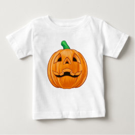 Camiseta De Bebé Calabaza Naranja tallada Halloween detallado