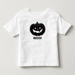 Camiseta De Bebé Calabaza Negra Bonita Nombre de Halloween