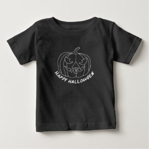 Camiseta De Bebé Calabaza para Halloween 3 aspecto de pizarra