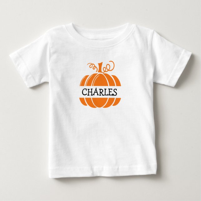 Camiseta De Bebé Calabaza personalizado, Halloween familiar coincid (Anverso)