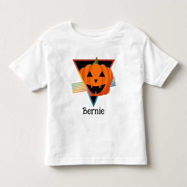 Camiseta De Bebé Calabaza retro pequeña Jack O Lantern Halloween Na (Anverso)