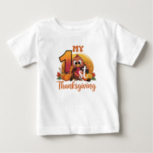 Camiseta De Bebé Calabaza Rústica de Acción de Gracias Acuarela Oto