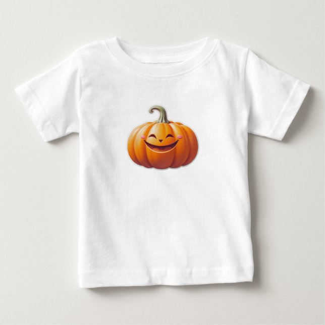 Camiseta De Bebé Calabaza sonriente suave - Carácter de caída diver (Anverso)